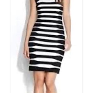 Calvin Klein Black and White Midi Dress